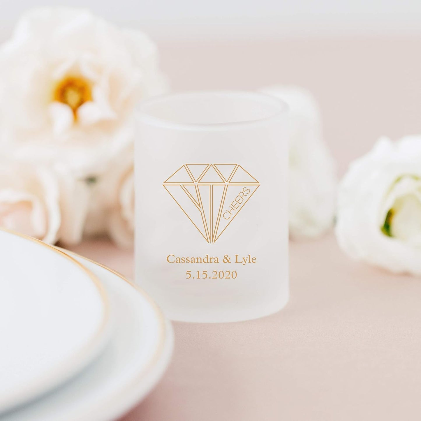 WEDDINGSTAR Personalized 3oz Frosted Shot Glass Customizable Full Color Print - 180 pack