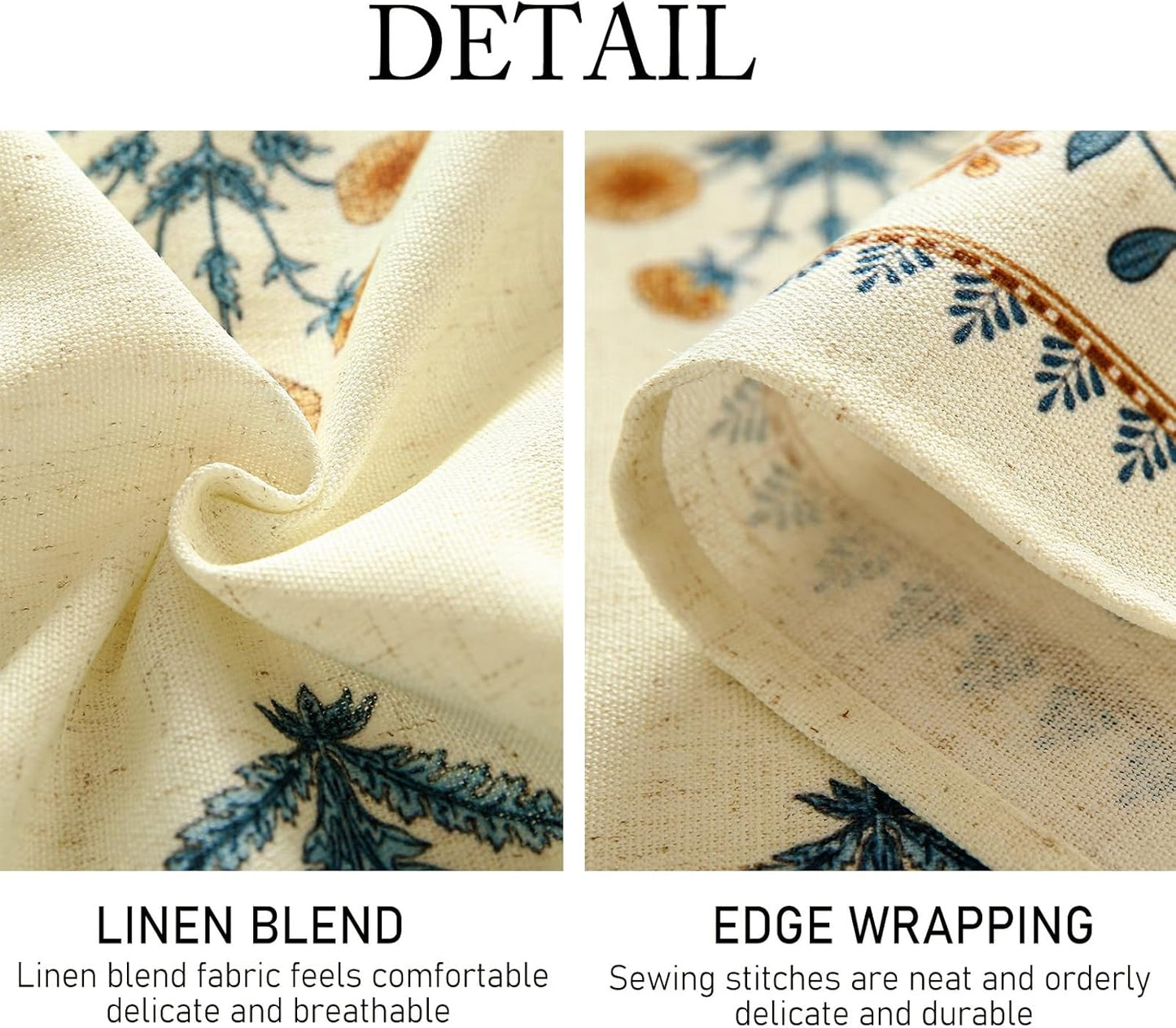 ISAENNE Designer French Pale Yellow Round Tablecloth,Linen Floral Table Cloth,Wrinkle Resistant Decor Tablecloths for Dining Thanksgiving Banquet Kitchen Party,Diameter 67"-Estevan A