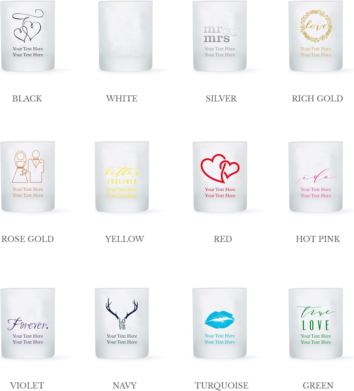WEDDINGSTAR Personalized 3oz Frosted Shot Glass Customizable Full Color Print - 120 pack