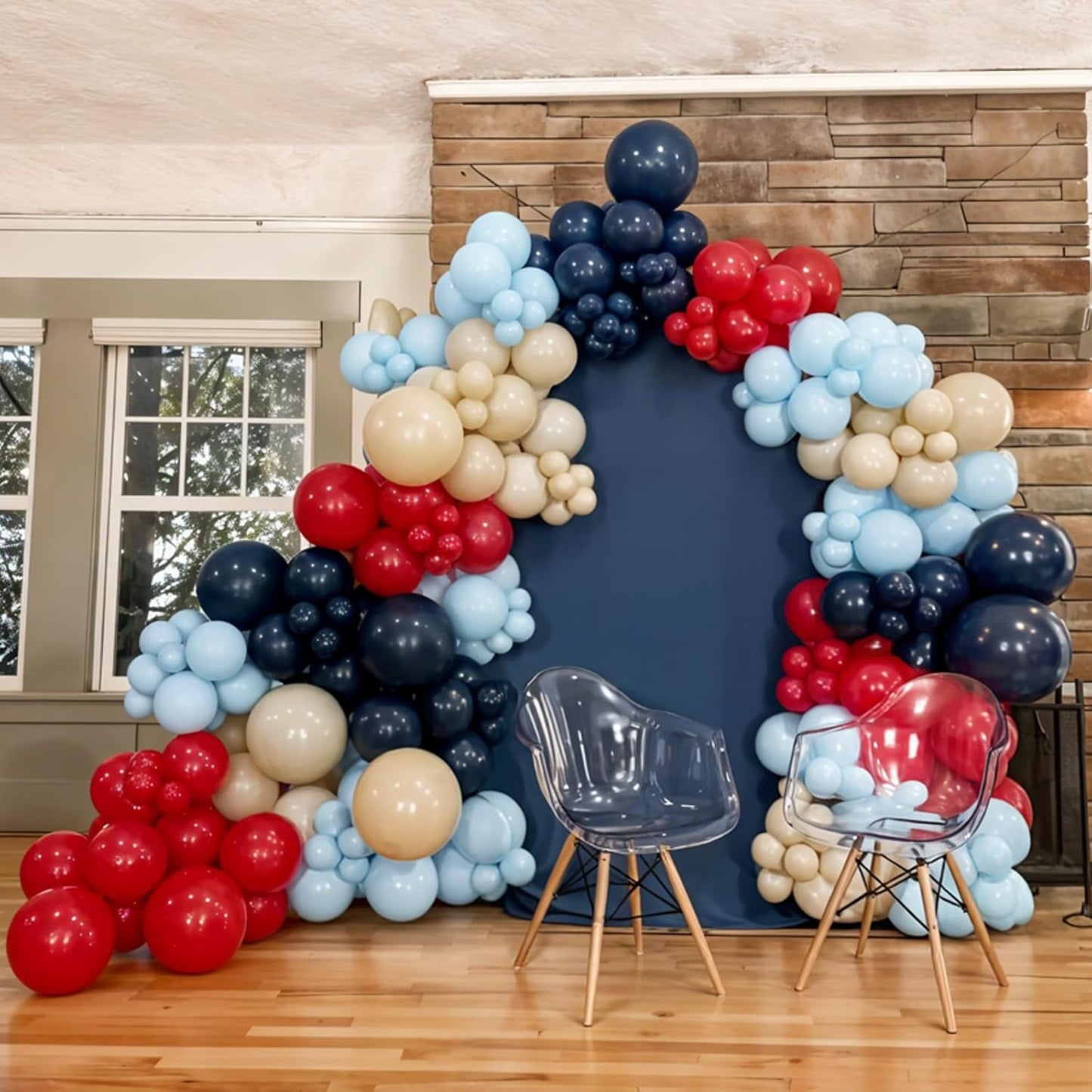 Red Blue Balloons, 60pcs Red Blue White Balloons, Retro Matte White Latex Balloon For Birthday Baby Shower Baseball Independence Day Navigation Theme Party Wedding Graduation Anniversary Decorations