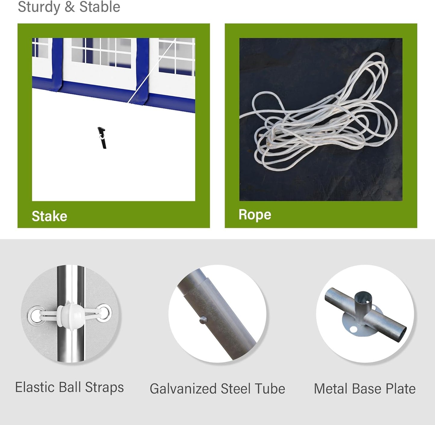 HERA'S PALACE 16'x 20' Outdoor Tents for Parties Large Canopy Tent with 8 Removable Sidewalls Heavy Duty Party Tent for Graduation Wedding and Birthday (Blue)