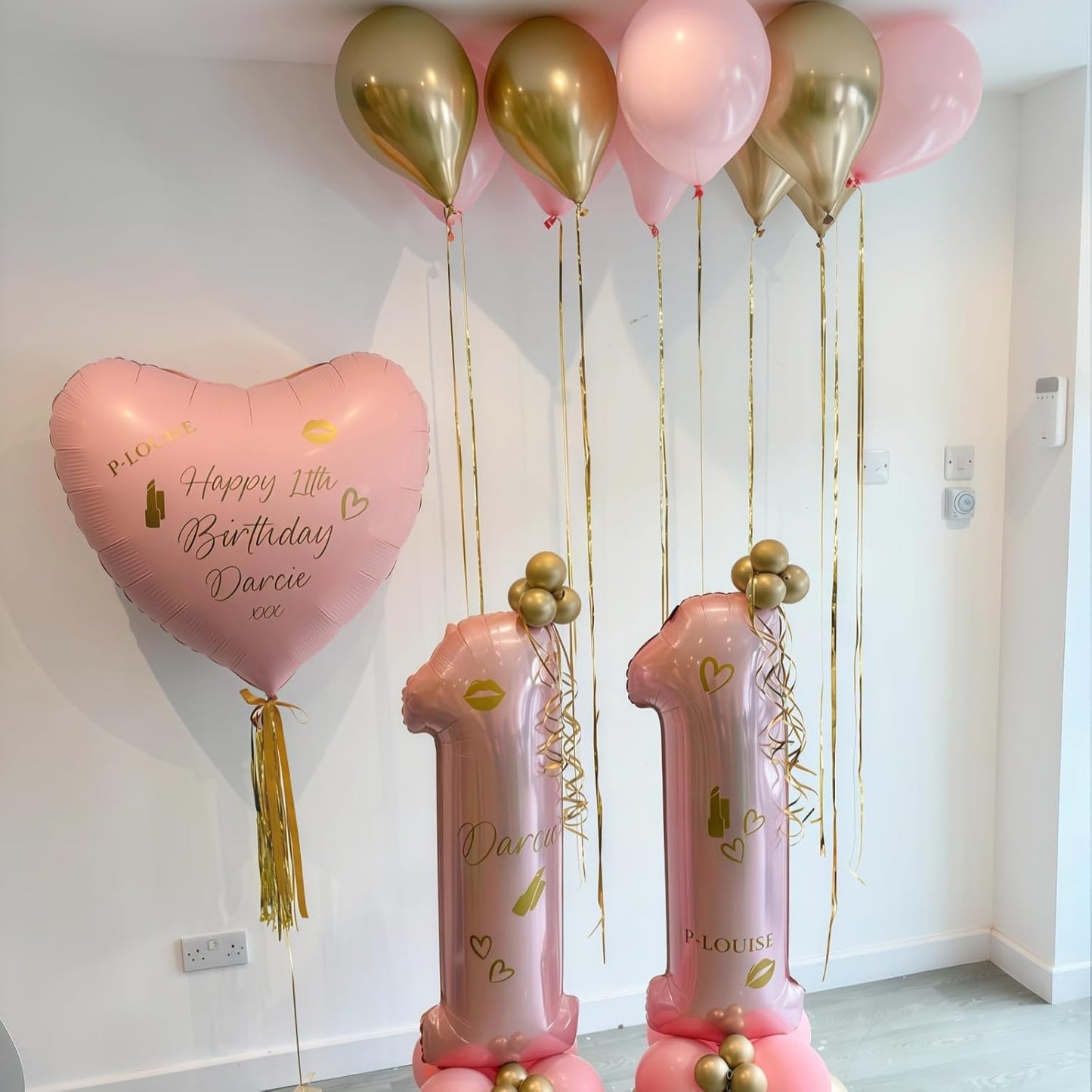 Large Pastel Pink 14 Balloon Number Set, Foil Number 1 & 4, 40 Inch Mylar Self Inflating Light Pink 14 Balloons for Girls 14th Birthday Party Decor