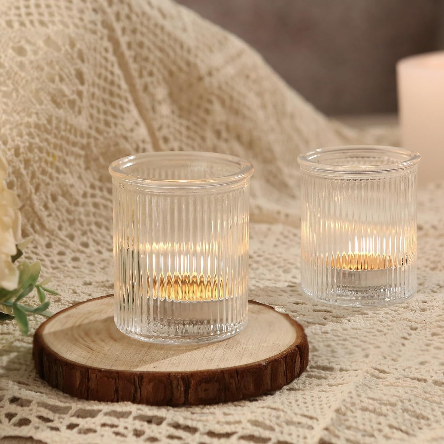 36pcs Votive Candle Holders - Clear Votives Glass Tea Light Candle Holders Bulk, Tea Lights Candles Holder for Home Party Wedding Decoration & Gift (Clear)
