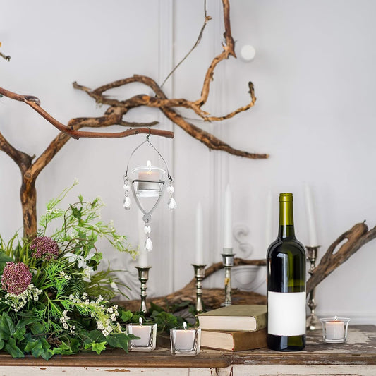 WGV Flare Lip Cylinder Tea Light Votive Candle Holder 2.4" W x 1.75" H, Clear Oyster Glass Cup, Small Accent Decor, 24 Pieces