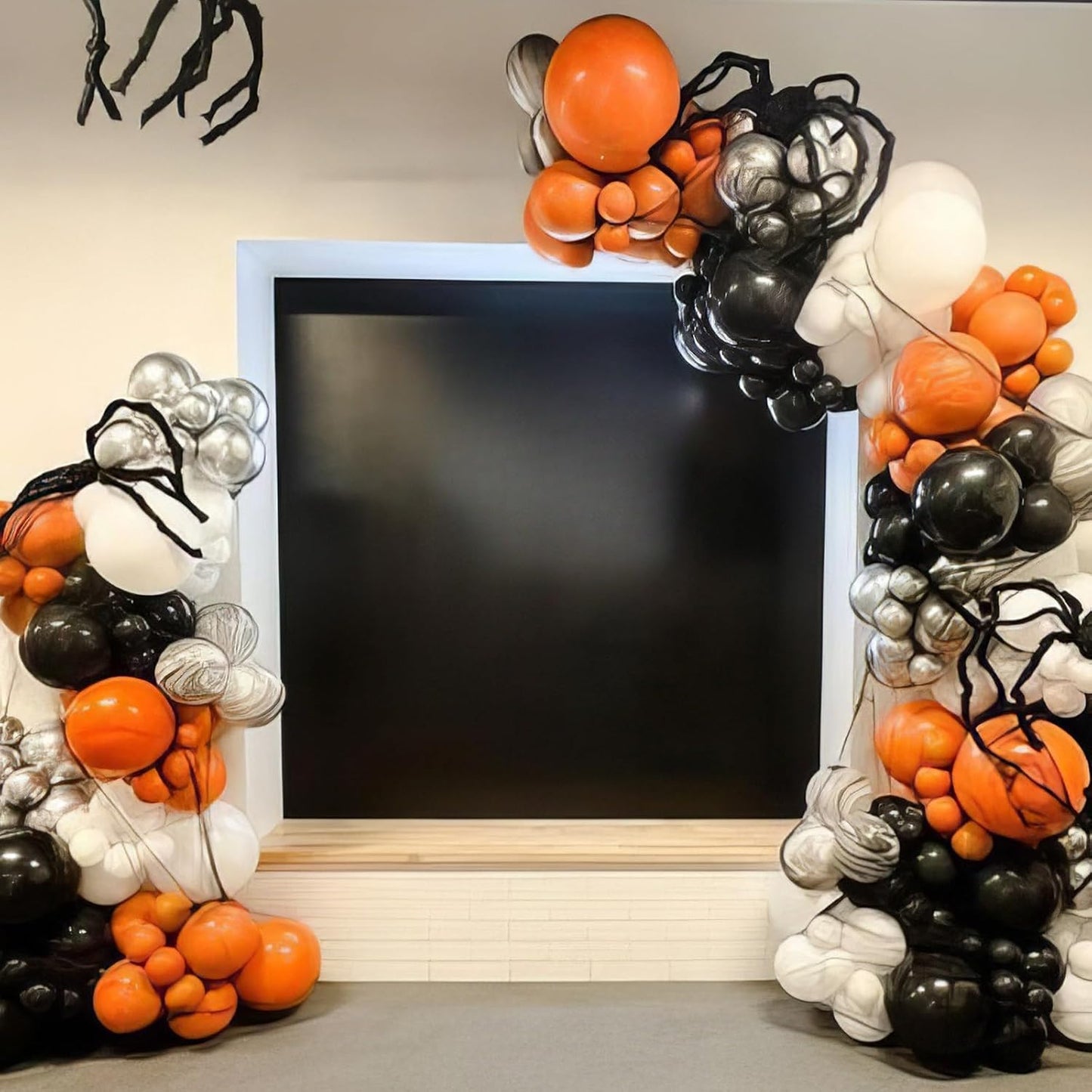 Black Orange Silver Balloons, 50pcs Black Orange Balloons, Metallic Silver Matte Orange Black Balloon for Birthday Boys Man Baby Shower Halloween Basketball Theme Party Wedding Bachelorette Decoration