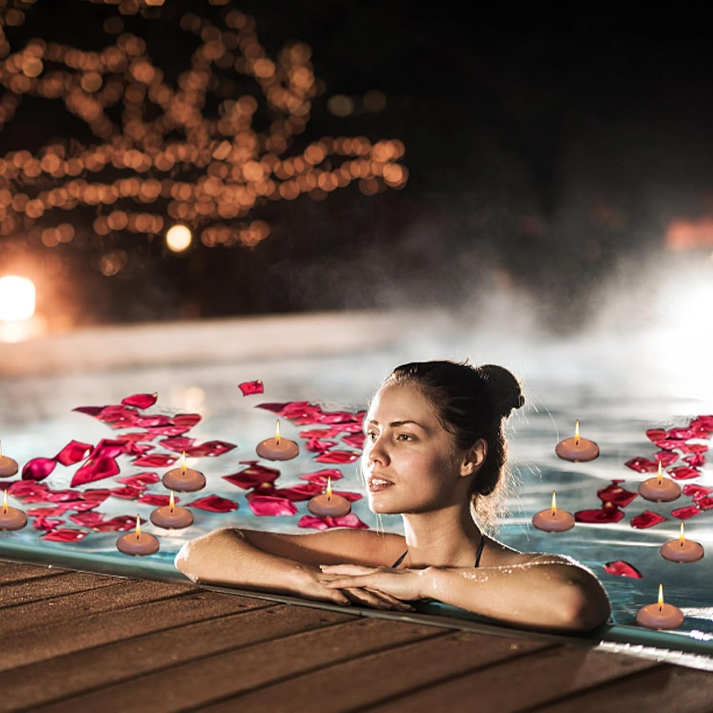 72 Floating Candles, Smoke-Free and odorless, Burning continuously for 5-6 Hours, White, 2-inch Floating Candles, Suitable for Valentine's Day, Weddings, Holidays, Home Decoration……