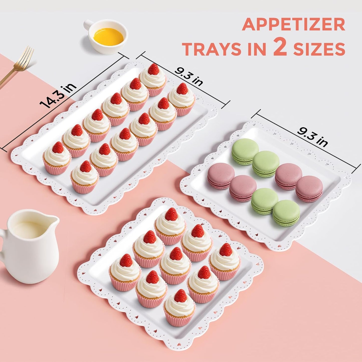 Cupcake Stand, 12Pcs Dessert Table Display Set, 3-Tier Cup Cake Tower Stands & 2-Tiered Cake Holder, Treat Food Platters Serving Trays for Cookie, Candy, Tea Party, Baby Shower, Birthday, Plastic