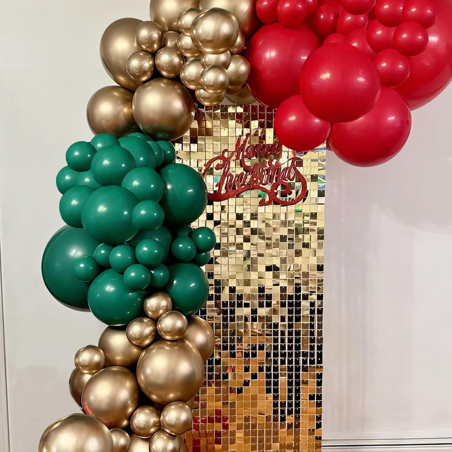 Red Green Gold Balloons, Vintage Dark Green Pearl White Confetti Balloons for Birthday, Baby Shower, Christmas Theme Party, Wedding, Graduation Decorations