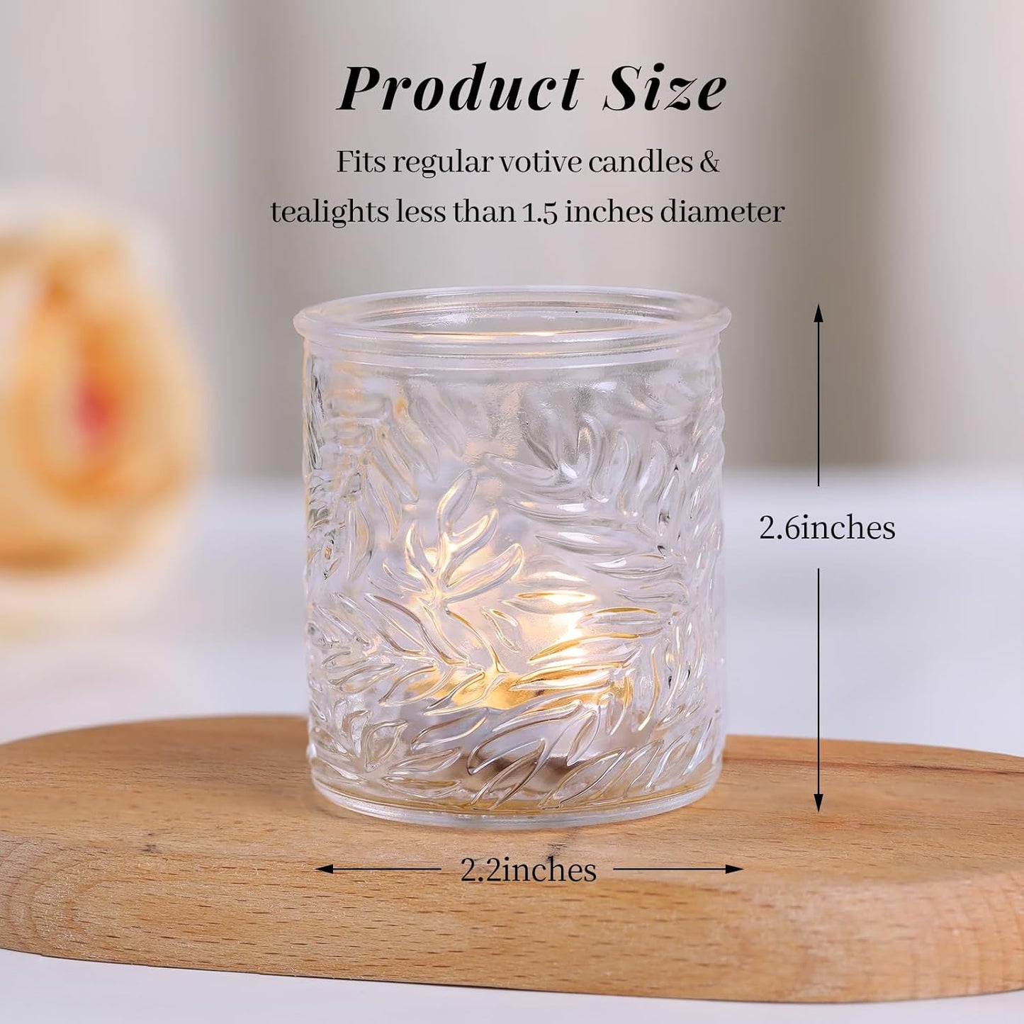 24 pcs Clear Votive Candle Holders, Glass Candle Holders for Home Decor, Tea Light Candle Holder for Wedding Table Centerpiece Decor