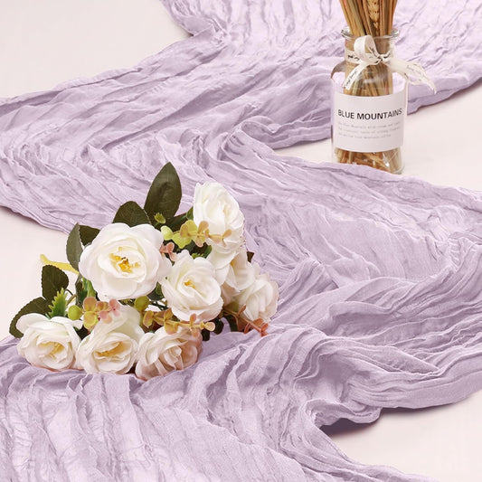 1 Pack Cheesecloth Table Runner 10Ft Christmas Gauze Boho Table Runners for Wedding Decor Bridal Shower Decorations Baby Shower Party(35" x 120")