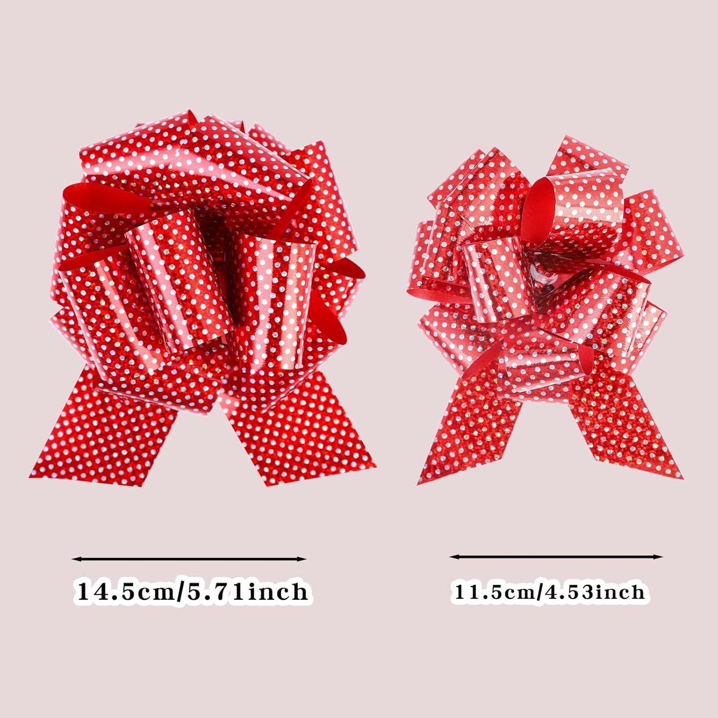 12Pcs Wave Point Wrap Pull Bows Gift Bows with Ribbon Bows for Gift Wrapping Gift Basket Gift Bag Box Wrapping Decor Birthday Anniversary Supplies