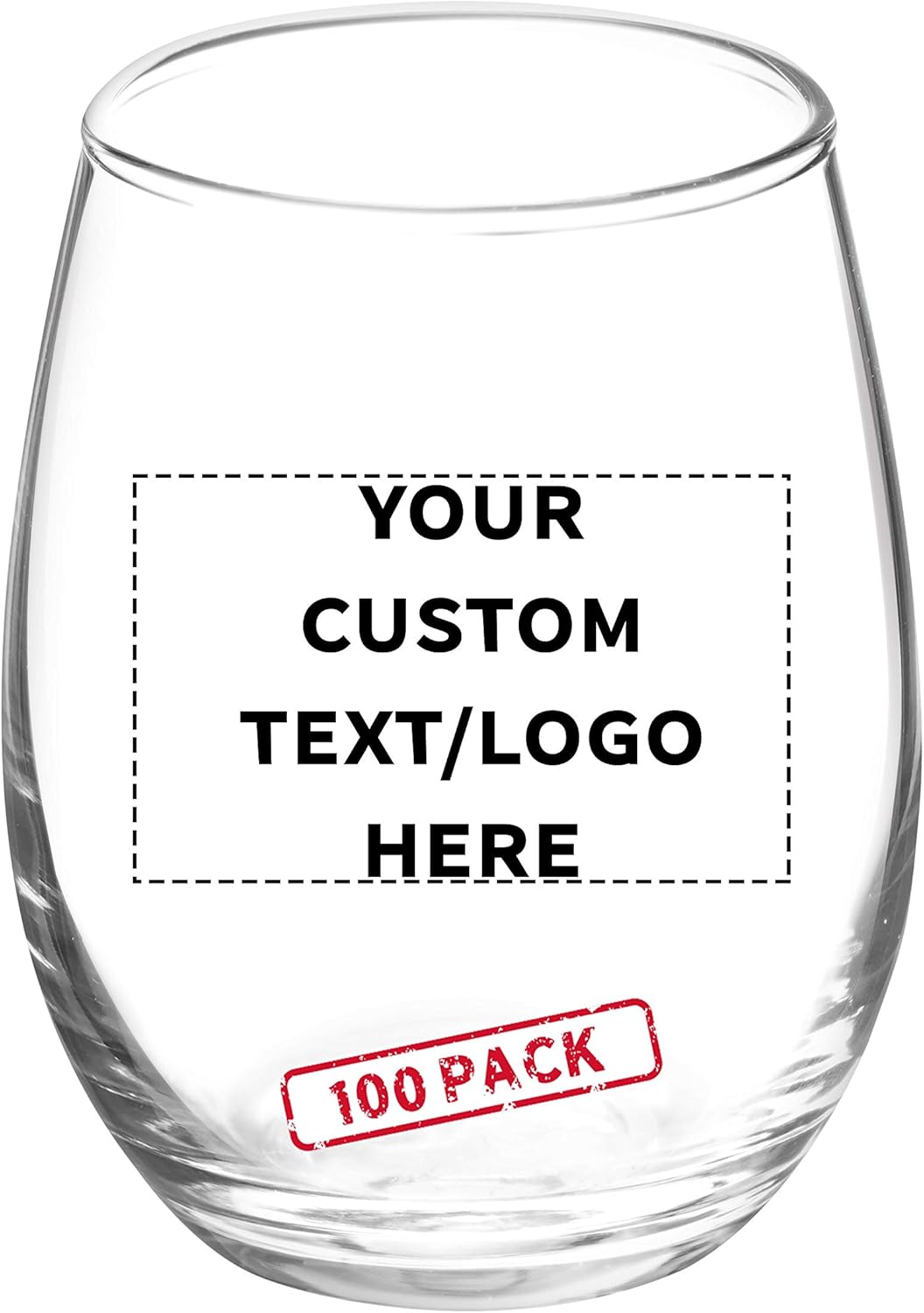 Custom Stemless Wine Glasses by ARC 5.5 oz. Set of 100, Personalized Bulk Pack - Perfect for Hotel, Bar, Restaurant or Lounge - Clear