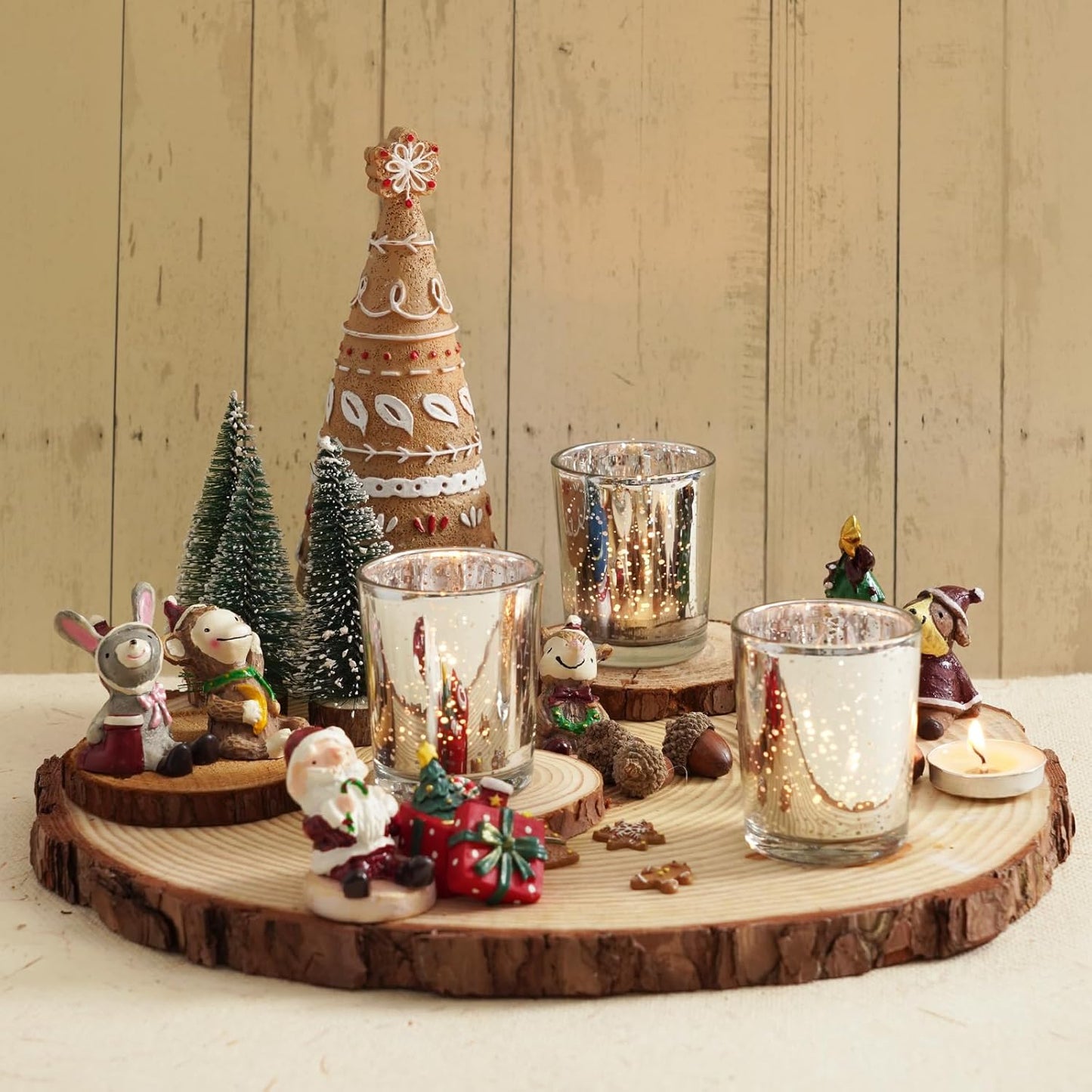 Homemory 12 Pcs Silver Votive Candle Holders, Mercury Glass Candle Holder, Tealight Candle Holders for Table Centerpieces, Baby Shower, Party, Anniversary, Wedding, Home Decor, Halloween, Christmas