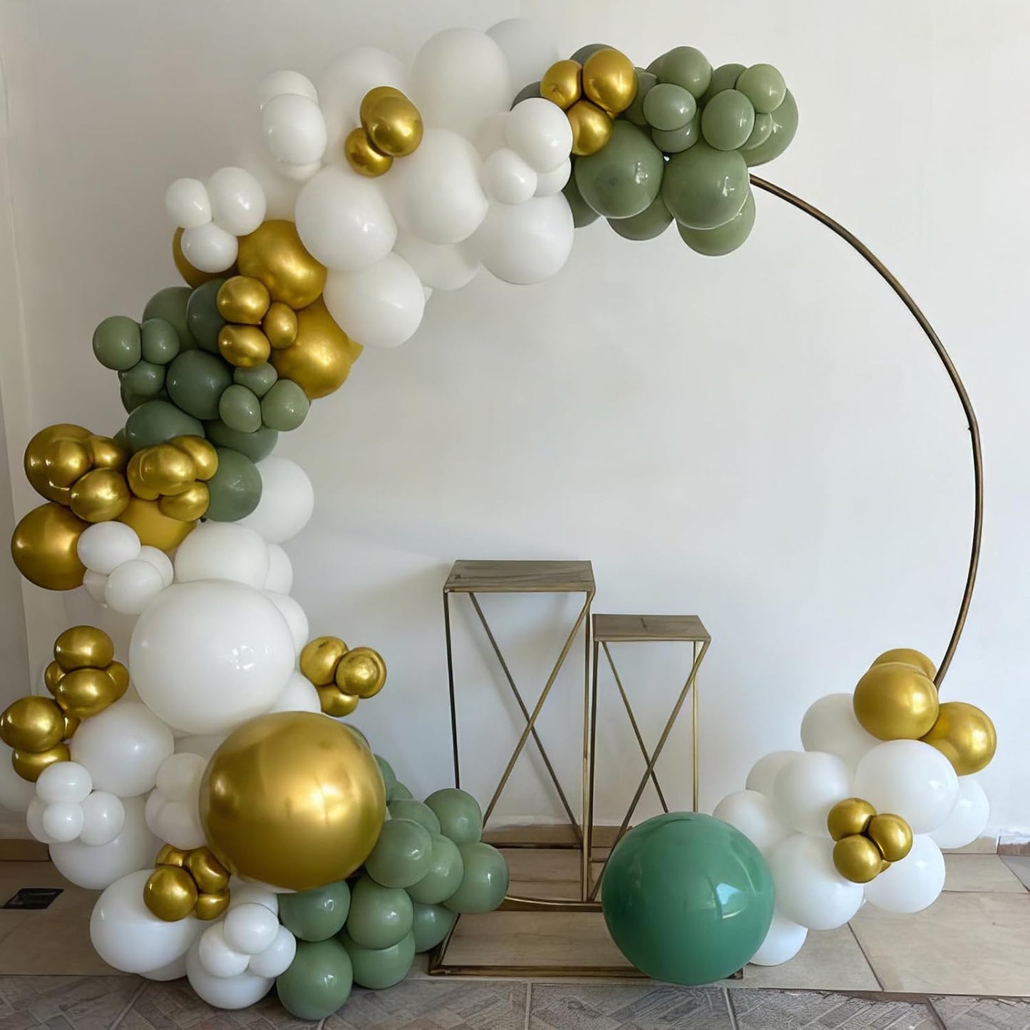 Sage Green Balloons, Sage Balloons Retro White Pearl Light Green Balloon, White Sand Gold Confetti Balloon for Baby Shower Birthday Wedding Graduation Party Decorations Supplies