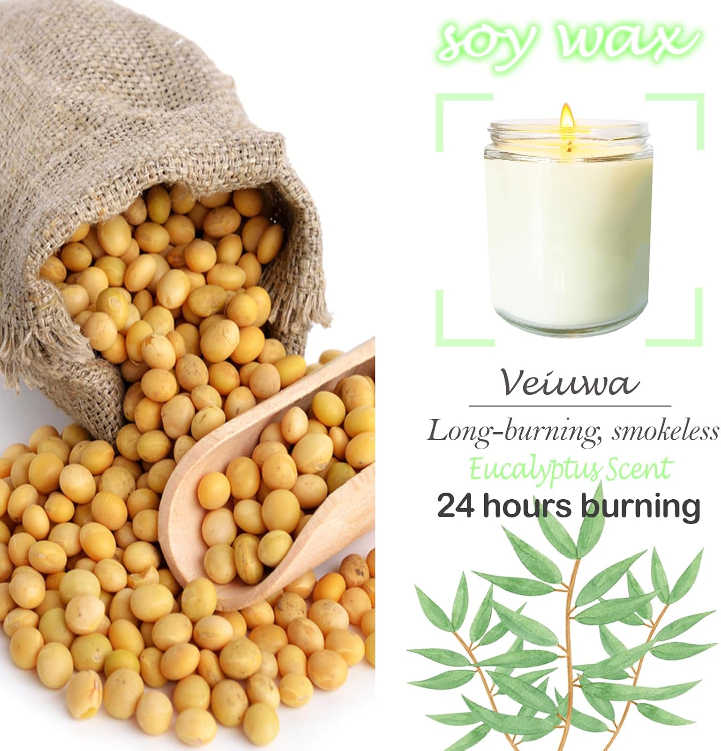 12 Pcs 8 Oz Bulk White Soy Candles,Eucalyptus Scented Candles Set,Bulk Aromatherapy Candle,Great Stress Relieving Scented Candle for Girls as a Gift for Birthdays, Weddings and More!