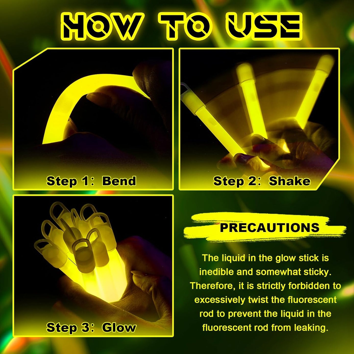 Lewtemi 50 Set 4'' Glow Sticks Bulk, Hallowee Glow in The Dark Party Supplies, Emergency Light Sticks with Lanyard, for Birthday, Light up, Neon, Halloween Theme Party Favors