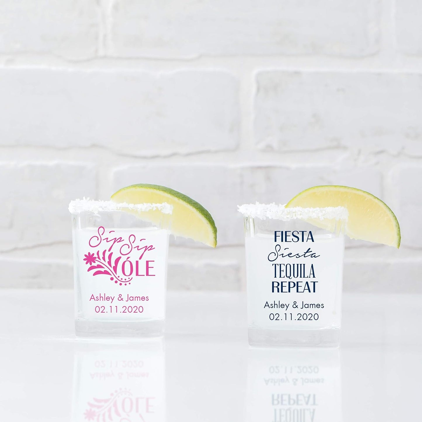 WEDDINGSTAR Personalized 2.75oz Shot Glass Customizable Full Color Print - 120 pack