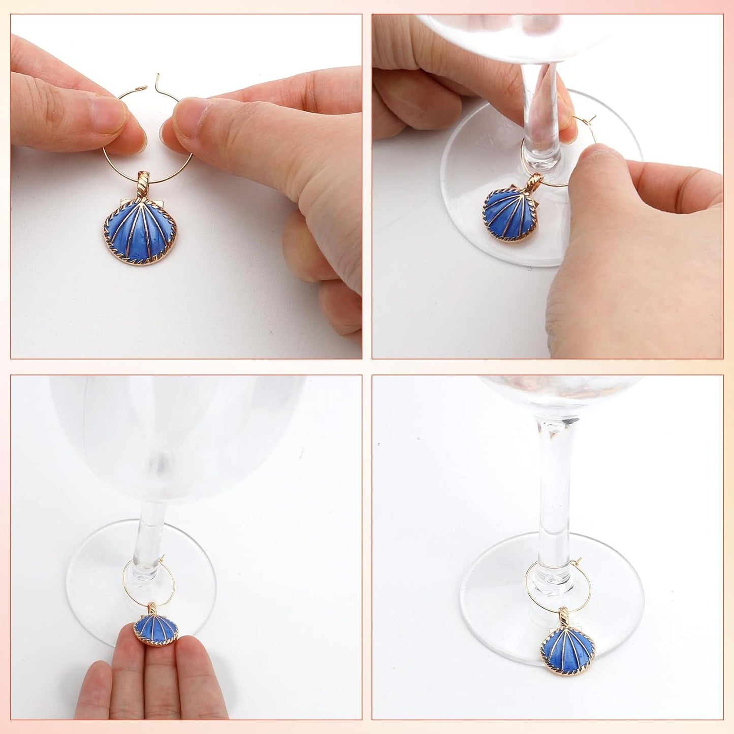 Wine Glass Charms Wine Charms for Stem Glasses Glass Markers Identifiers Tags for Christmas Tasting Party Favors Decorations