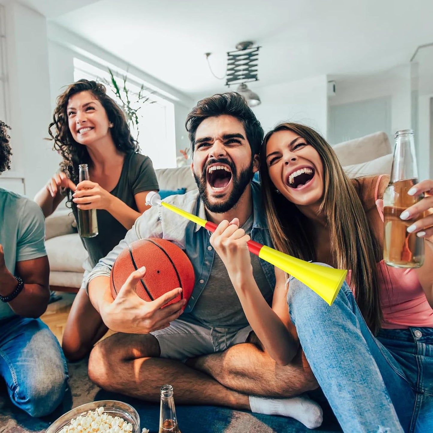 Collapsible Stadium Horn Noise Maker 24 Inch VuvuzelaPlastic Trumpet Blow Horns Noisemakers for Sporting Events Graduation Games School Sports Party Supplies Favors Accessories