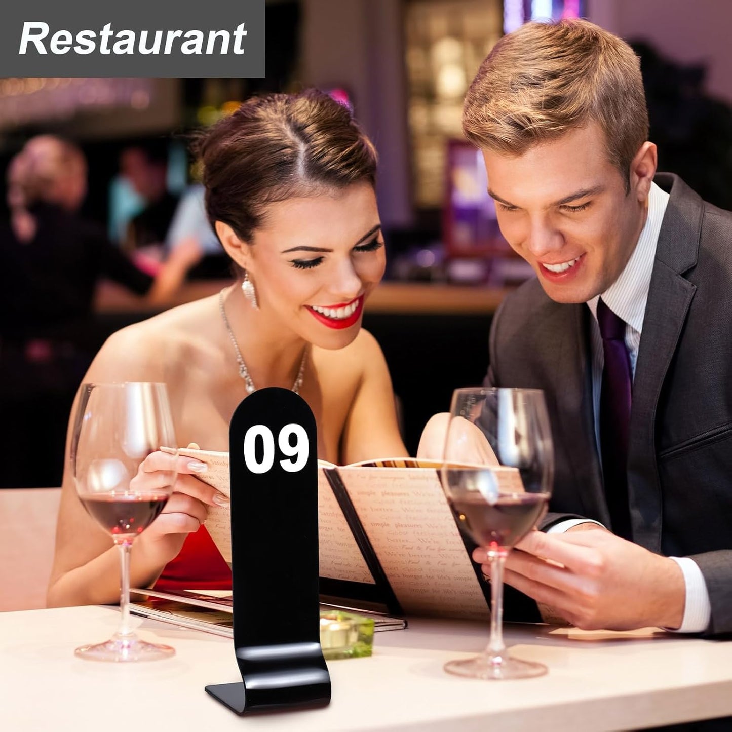 Tuanse 1-30 Table Order Numbers Restaurant Double Sided Acrylic Reception Number Stands Signs for Wedding Restaurant Seating Cafes Party Banquet(Black)