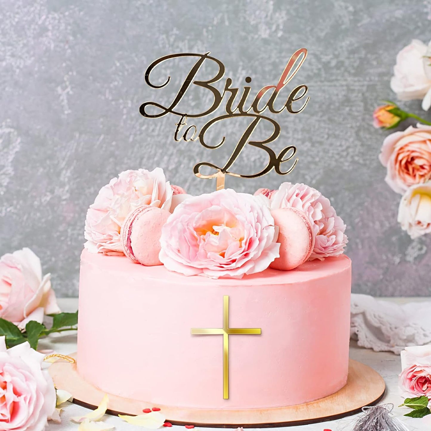 Blulu 16 Pieces Baptism Cake Toppers Crossing Cupcake Toppers Gold Mirror Acrylic Cake Picks Baptism Decor Christian Decorations(Elegant Style)