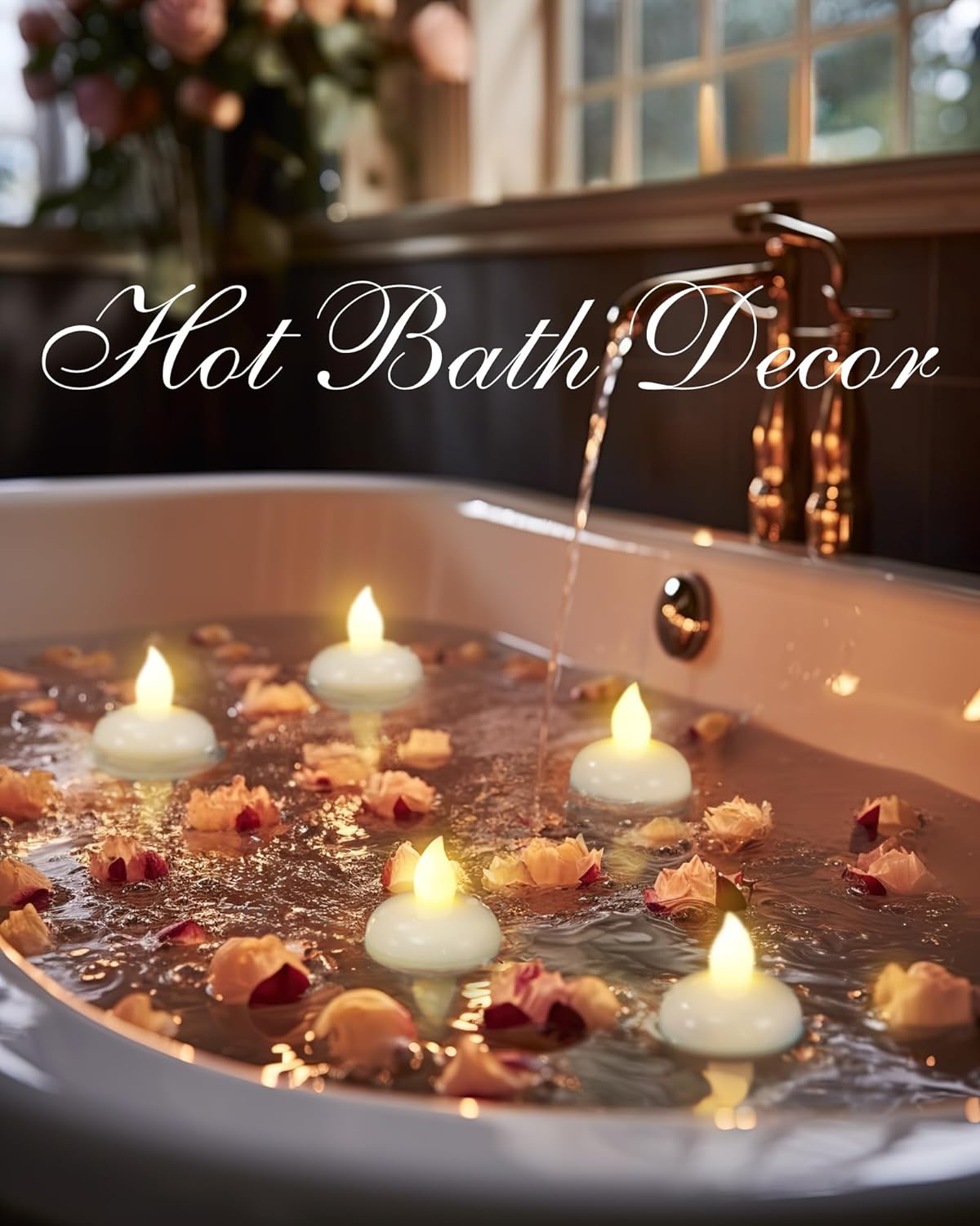 Homemory 200 Hours 24 Pack Flameless Floating Candles, Warm White Led Flickering Tealight Candles in Bulk, Decor for Wedding, Party, Centerpiece, Pool, Christmas