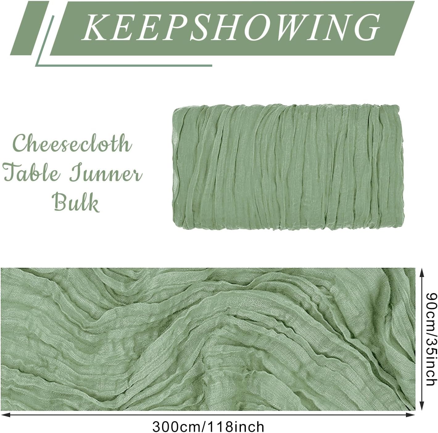1 Pack Cheesecloth Table Runner 10Ft Christmas Gauze Boho Table Runners for Wedding Decor Bridal Shower Decorations Baby Shower Party(35" x 120")