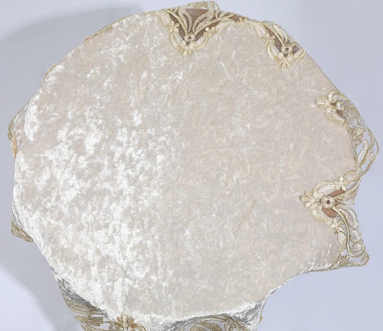 vctops Damask Lace Patchwork Tablecloth Luxury Square Small Table Cover Elegant Floral Embroidered Lace Table Cloth for Party Kitchen Dinning Picnic Decoration (Type M,22"x22")