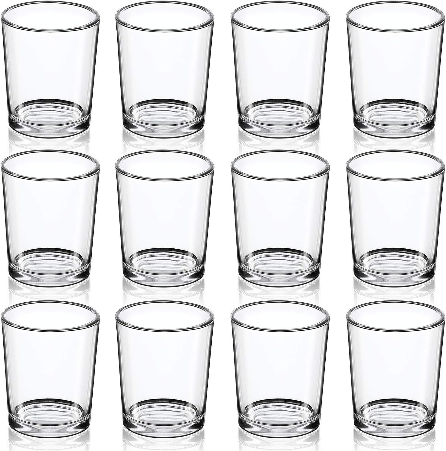 DARJEN Votive Candle Holders Set of 12 - Glass Votives Holder - Clear Floating Tealight Candle Holder Bulk for Table Centerpieces & Wedding Decor
