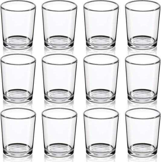 DARJEN Votive Candle Holders Set of 12 - Glass Votives Holder - Clear Floating Tealight Candle Holder Bulk for Table Centerpieces & Wedding Decor