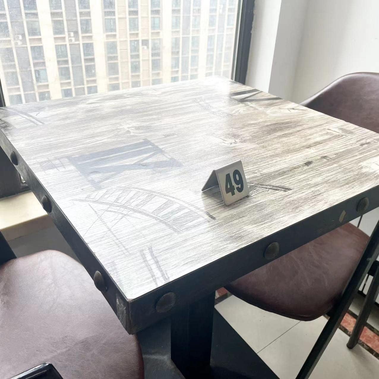 10 Pcs Metal Place Cards Stackable Tent Style Table Numbers，Place Card Holders for Celebration Wedding Party Restaurants Cafes Bars Gatherings meeting Room Board Game Serial (Small 41-50, Black)