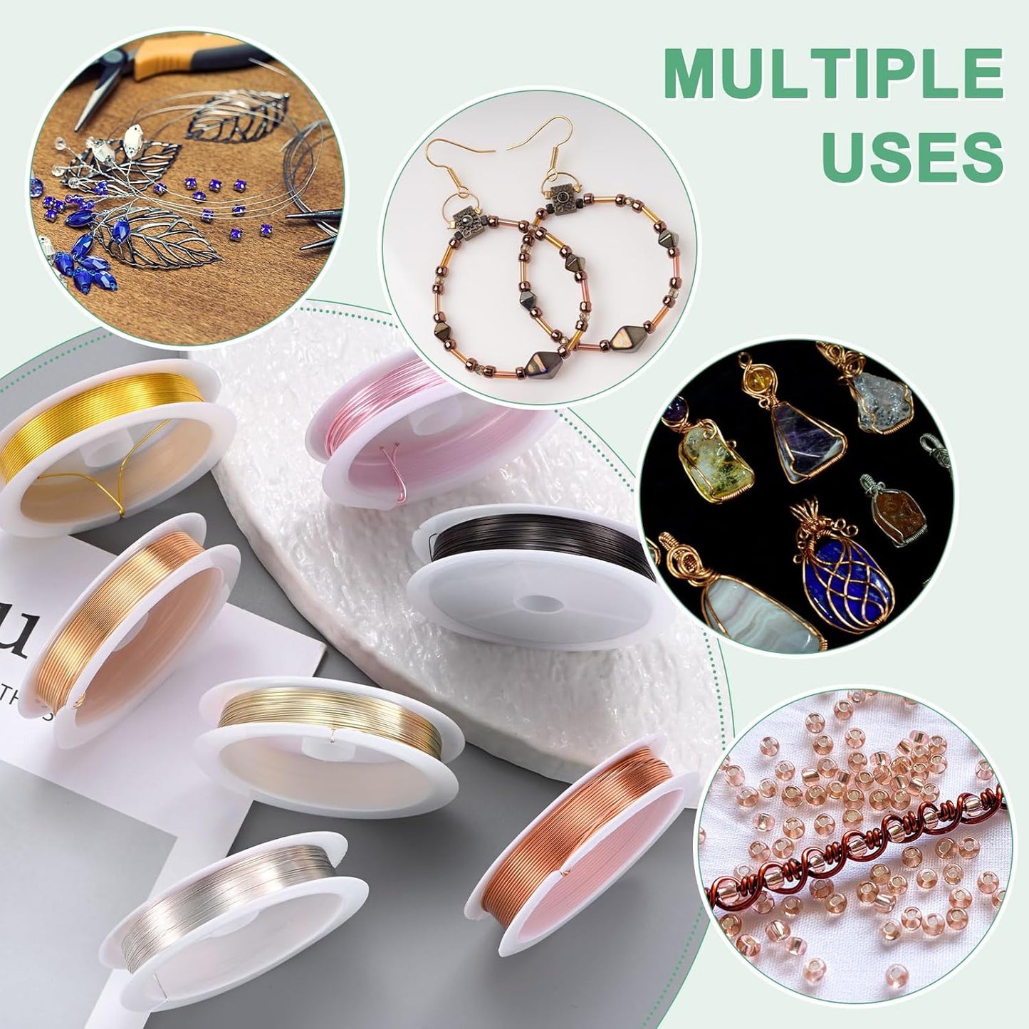 0.7 mm/21 Gauge Copper Wire for Jewelry Making, 10.2FT Copper Beading Craft Wire for Jewelry/Weaving/DIY Crafting/Planting, Color-Retaining [3.1M, Metallic Black]