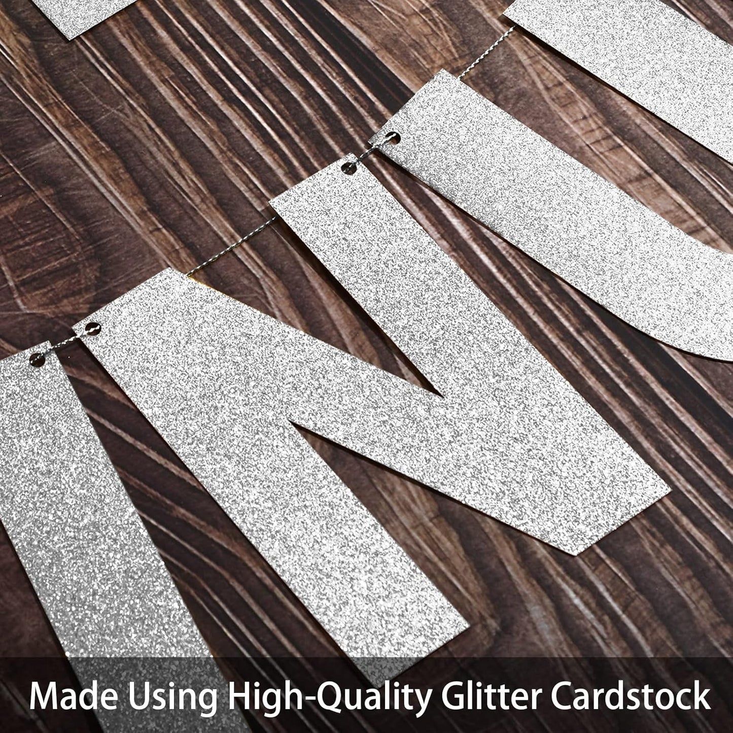 TaoBary 112 Pcs DIY Letter Custom Banner Glitter Customizable Banner Kit Including 107 Letters and Numbers 3 Rope for Valentine Birthday Party(Silver)