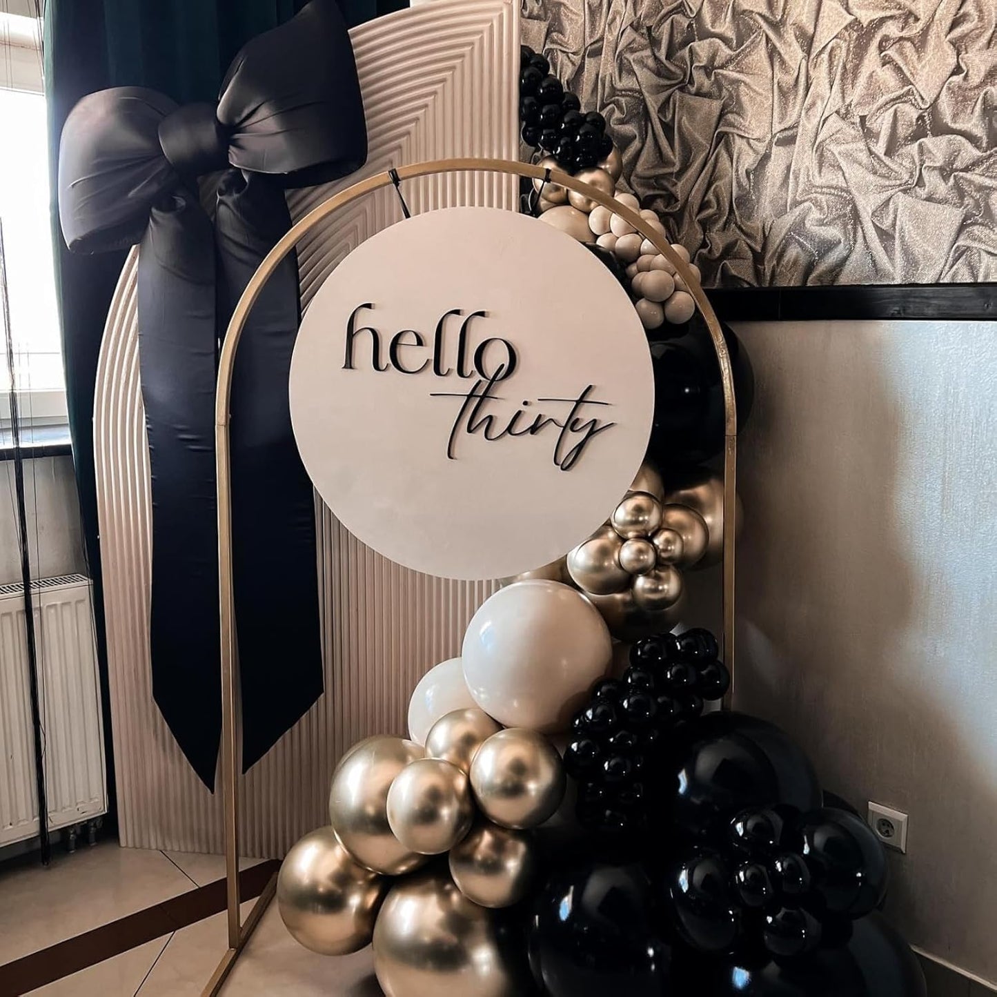 White Sand Black Balloons Set,12Inch Black Cream White Balloons for Wedding Bridal Shower Bachelorette Anniversary Birthday Party Decorations
