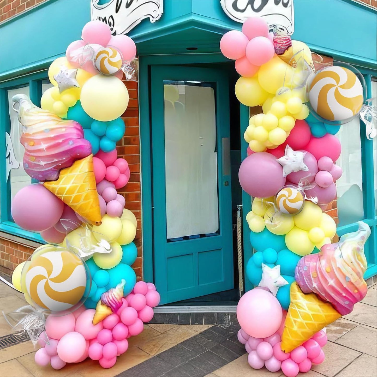 Hawaiian Balloons, Tropical Balloons Green Pink White Yellow Balloon Confetti Balloon for Beach Summer Baby Shower Luau Flamingo Tropical Theme Birthday Party Wedding Decorations