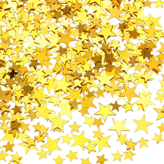 Hestya 60g Star Confetti Glitter Table Confetti Metallic Foil Stars for Party Wedding Festival Decorations(Gold,10mm and 6mm)