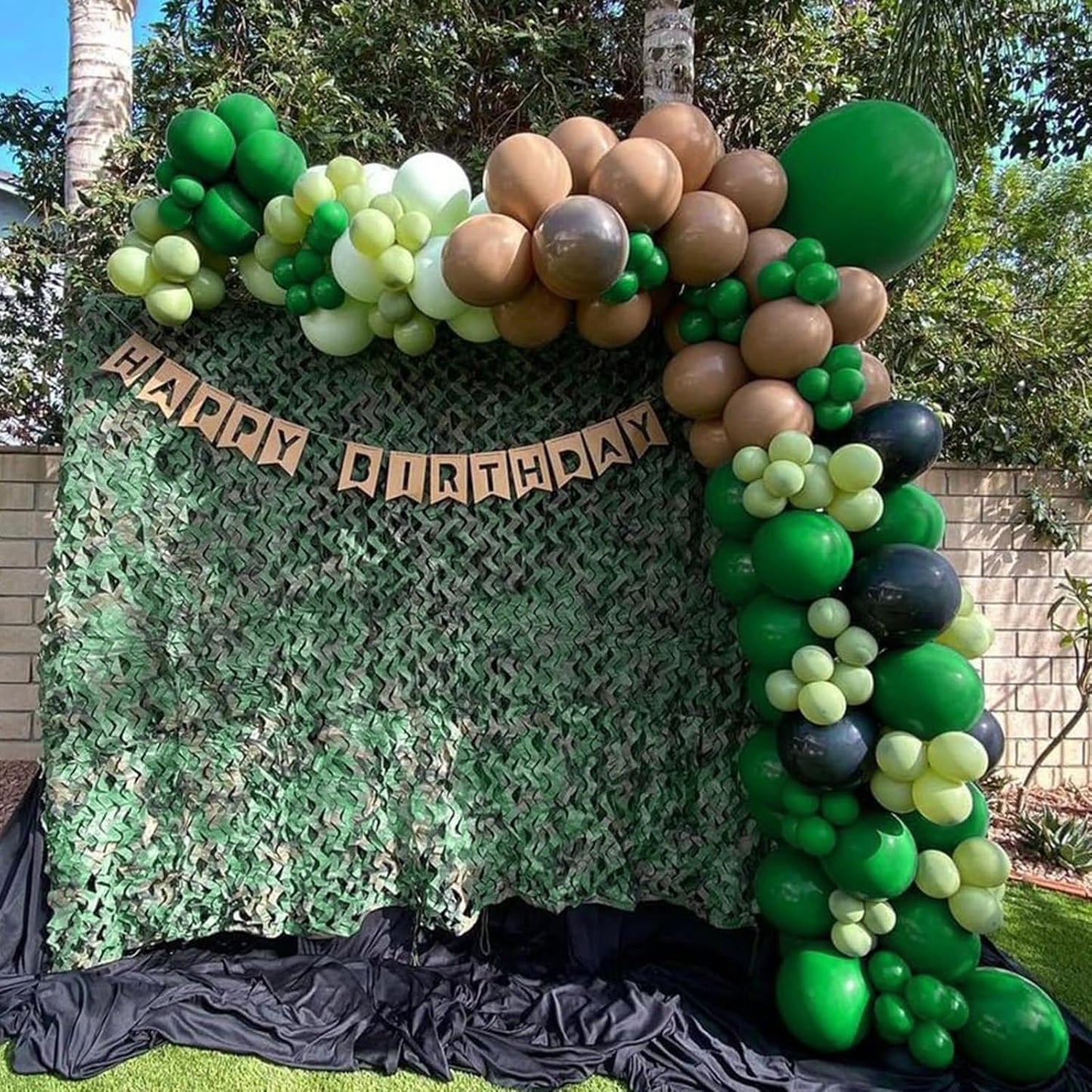 Dark Green Brown Balloons, 12 Inchs Avocado Sage Green Black Latex Balloons for Boys Kids Video Theme Jungle Safari Game Party Baby Shower Wedding Grauation Birthday Decorations