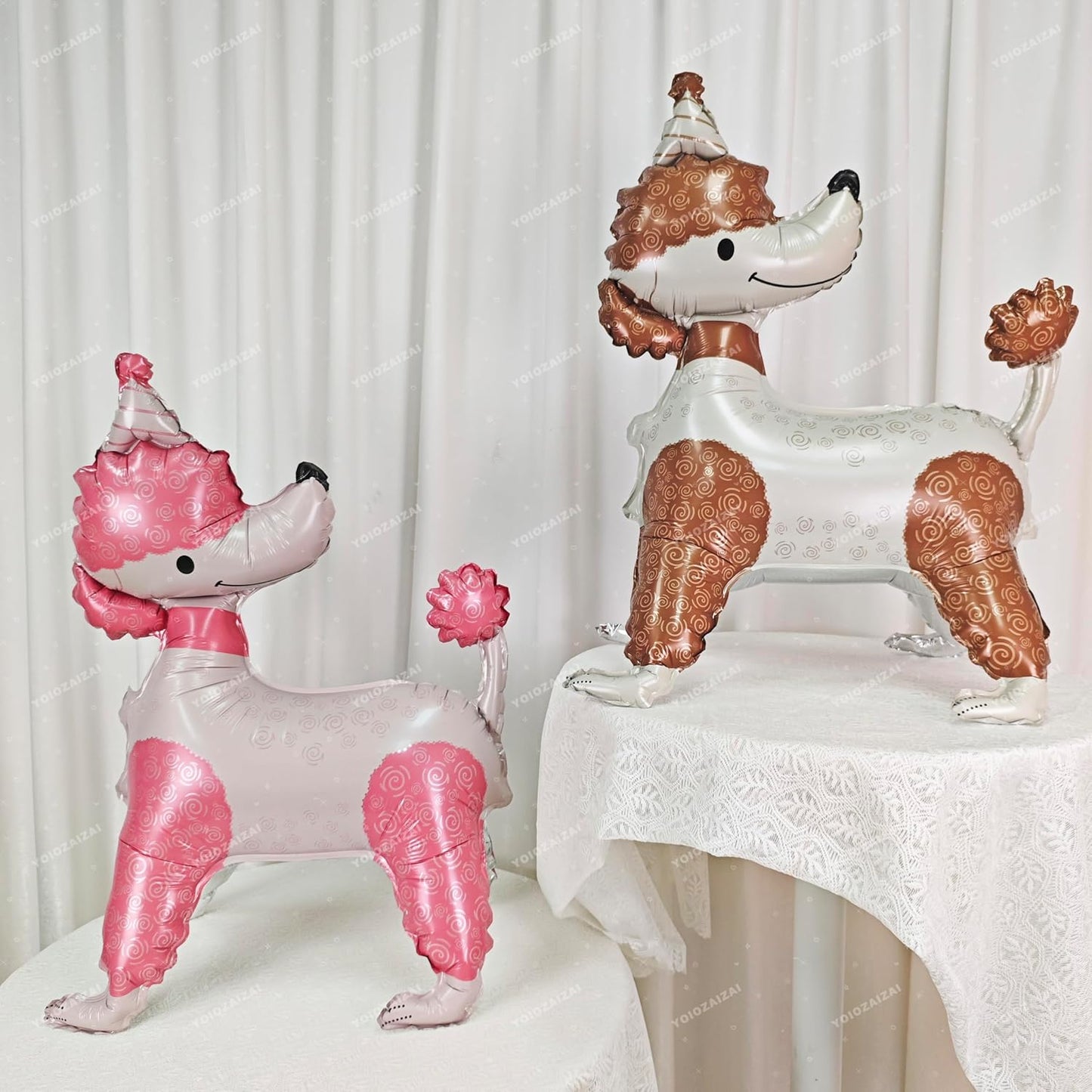 2PCS Self Standing Dog Animal Balloons Teddy Dog Cute Pet Puppy Birthday Foil Balloon For Kids Gift Animal Dog Themed Birthday Baby Shower Pet Party Decorations Supplies