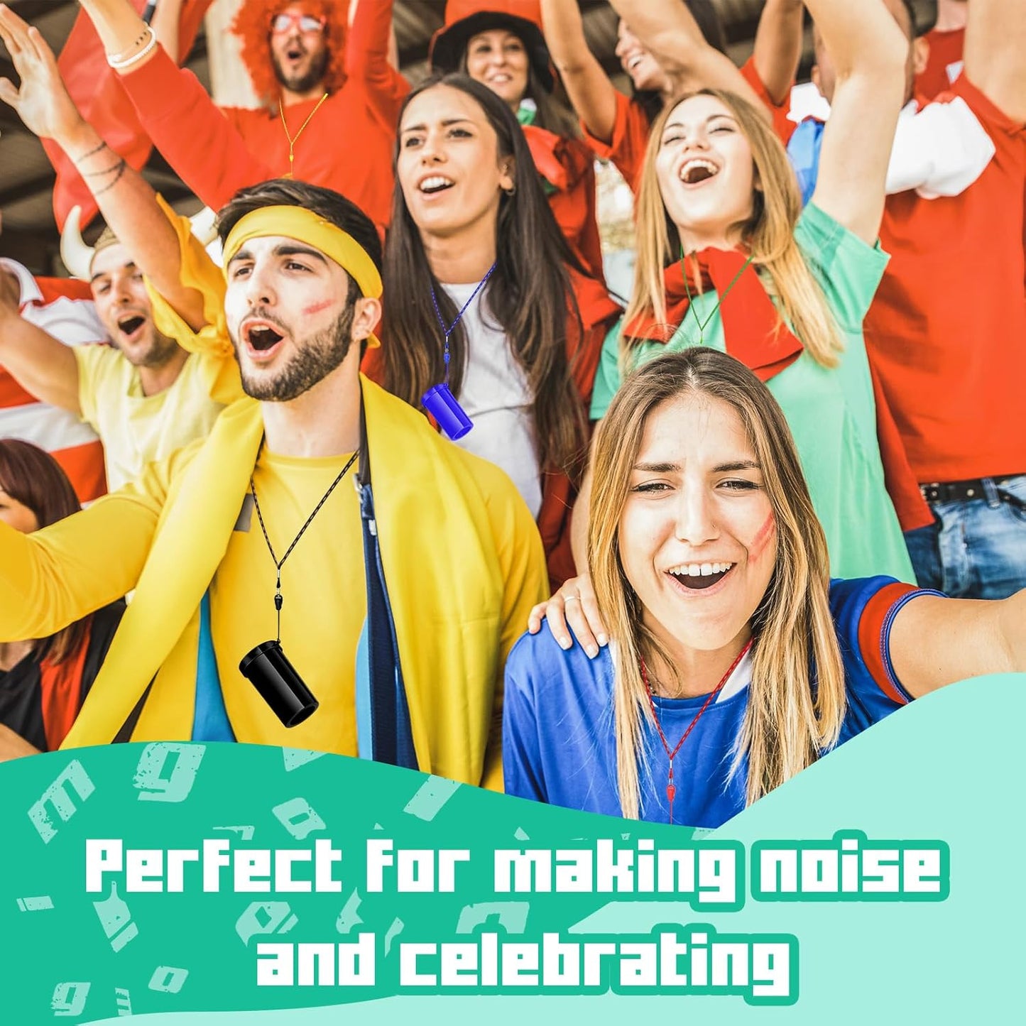 12 Pcs Air Horns 3 Inch Noisemakers for Sporting Events Parties Celebrations Loud Noise Maker Blow Horn Noise Whistle with Lanyard for Birthday Party Celebrations Goodie Fillers(6 color)