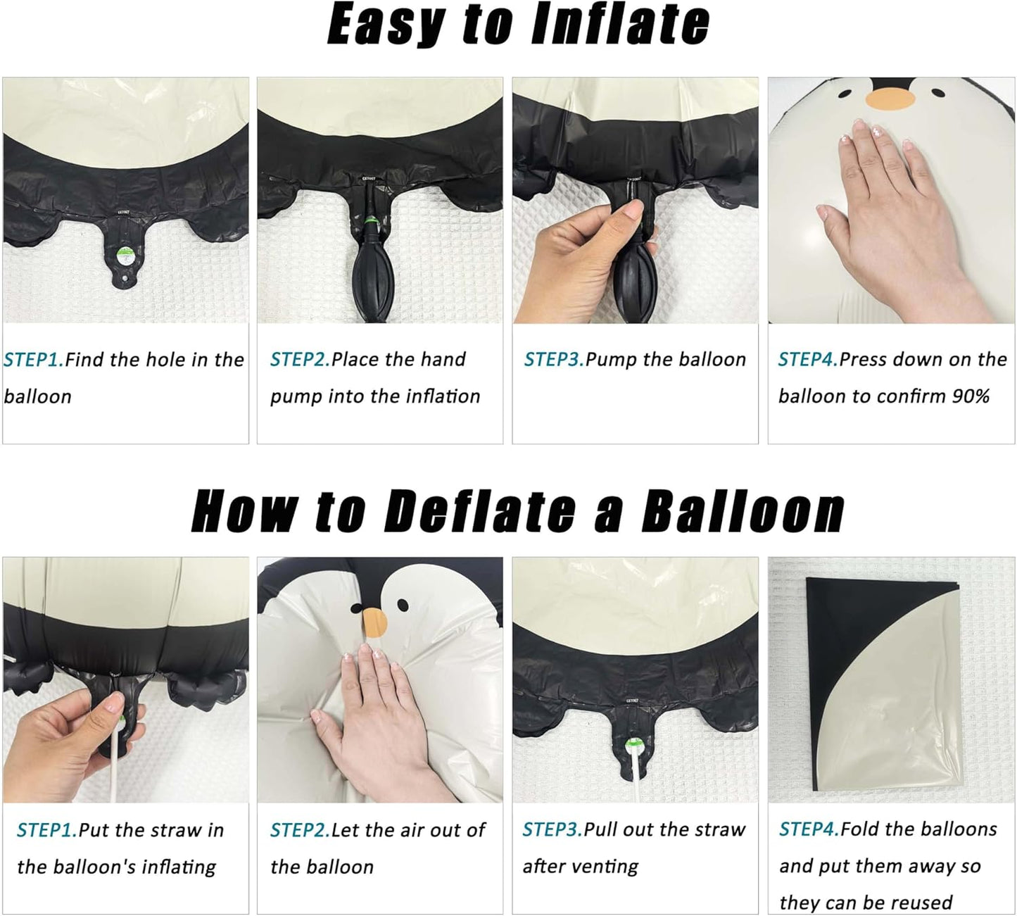 2PCS Matte Walking Animal Penguin Balloon Cute Penguin Shaped Foil Mylar Balloon For Farm Animal Penguin Theme Birthday Party Kids Birthday Party Decorative Supplies