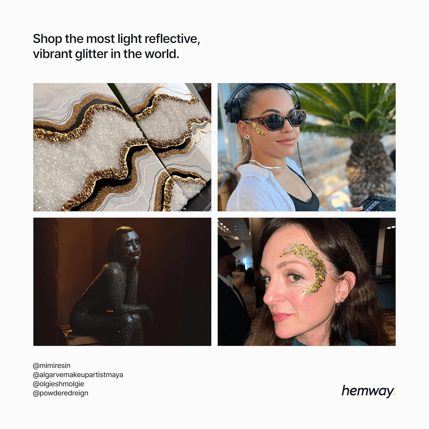 Hemway Eco Friendly Biodegradable Glitter 100g / 3.5oz Bio Cosmetic Safe Sparkle Vegan for Face, Eyeshadow, Body, Hair, Nail and Festival Makeup, Craft - Extra Chunky (1/24" 0.040" 1mm) - Gold