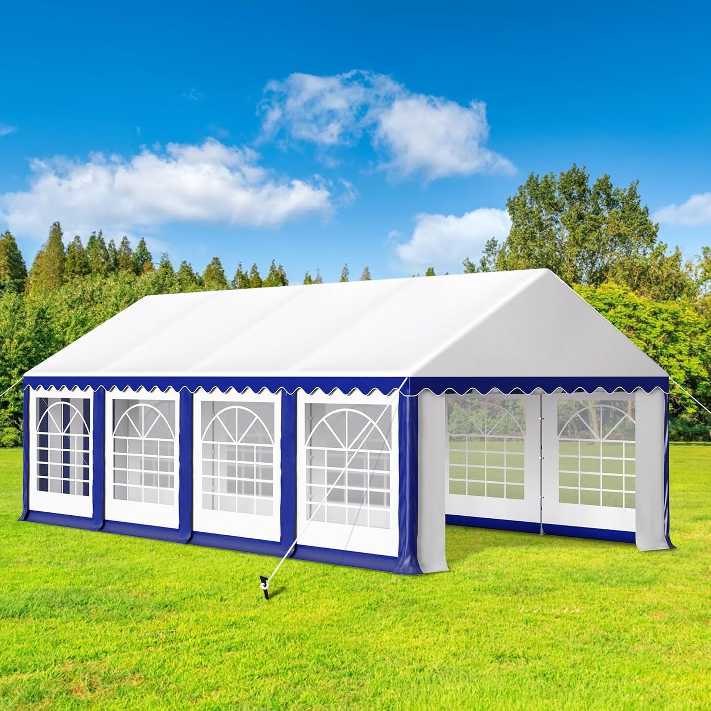 HERA'S PALACE 13'x 26' Outdoor Tents for Parties Large Canopy Tent with 10 Removable Sidewalls Heavy Duty Party Tent for Graduation Wedding and Birthday (Blue)