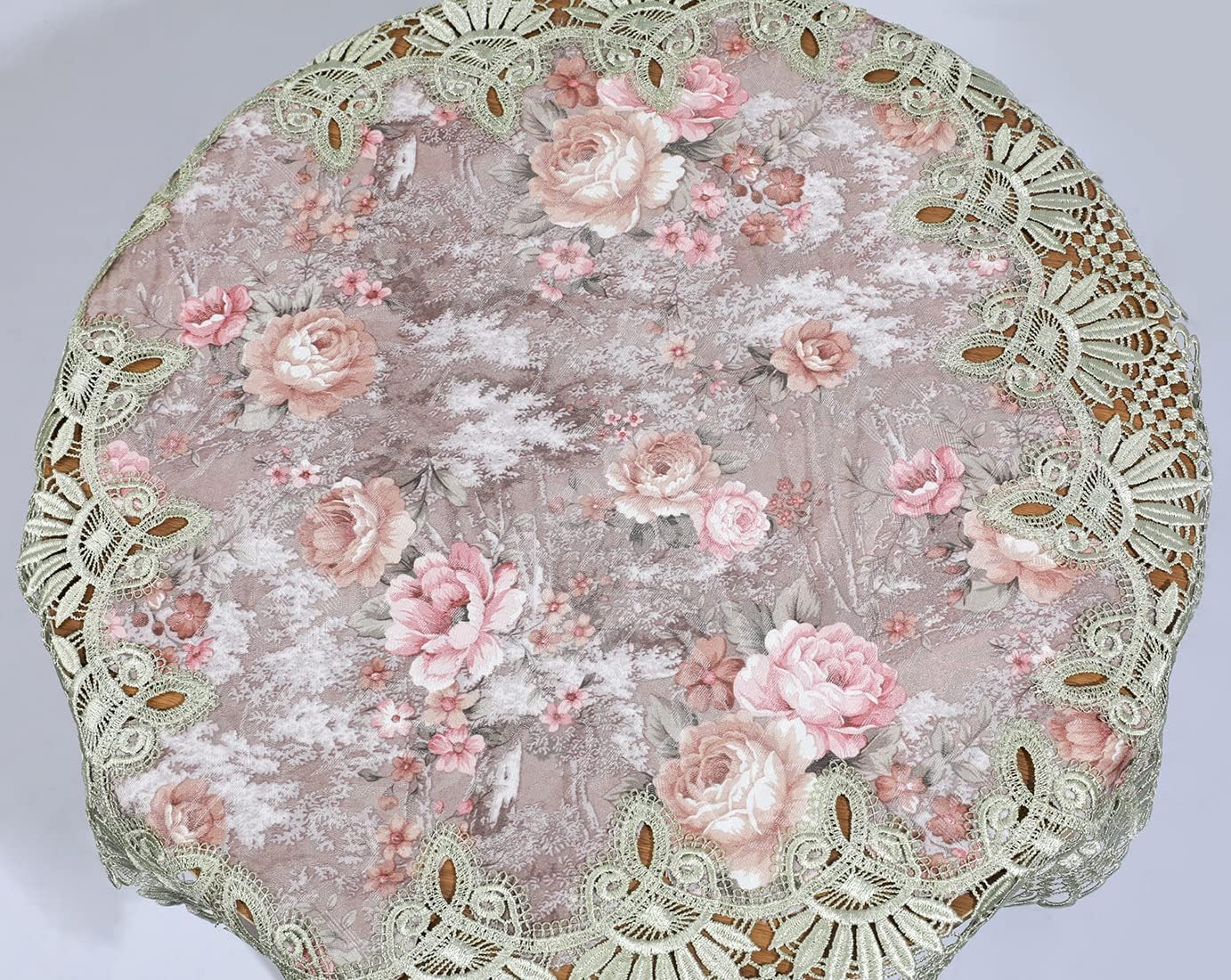 vctops Damask Lace Patchwork Tablecloth Luxury Square Small Table Cover Elegant Floral Embroidered Lace Table Cloth for Party Kitchen Dinning Picnic Decoration (Type E,22"x22")