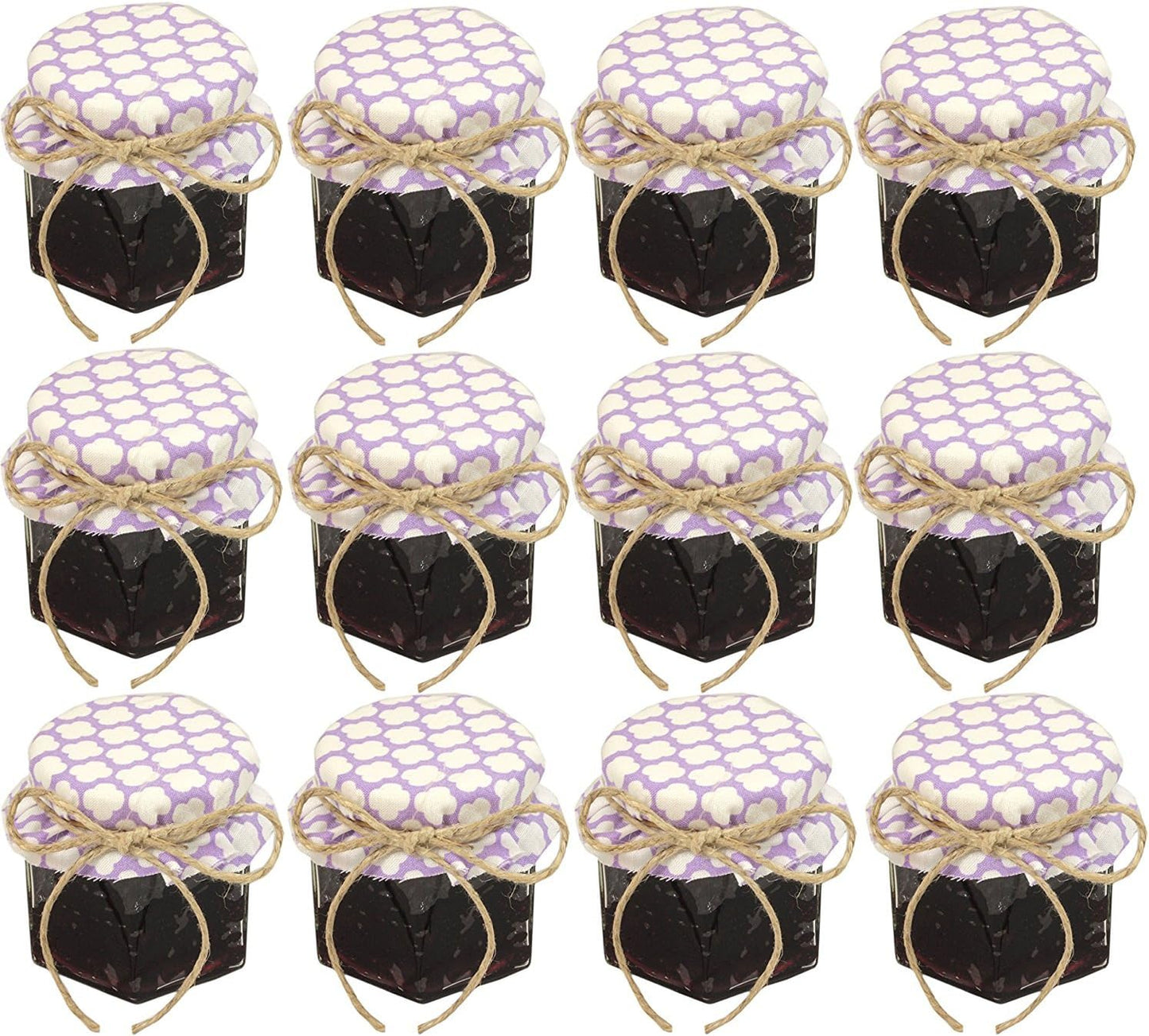 1.5 oz Hexagon Mini Glass Jars with Silver Lids (Pack of 24)