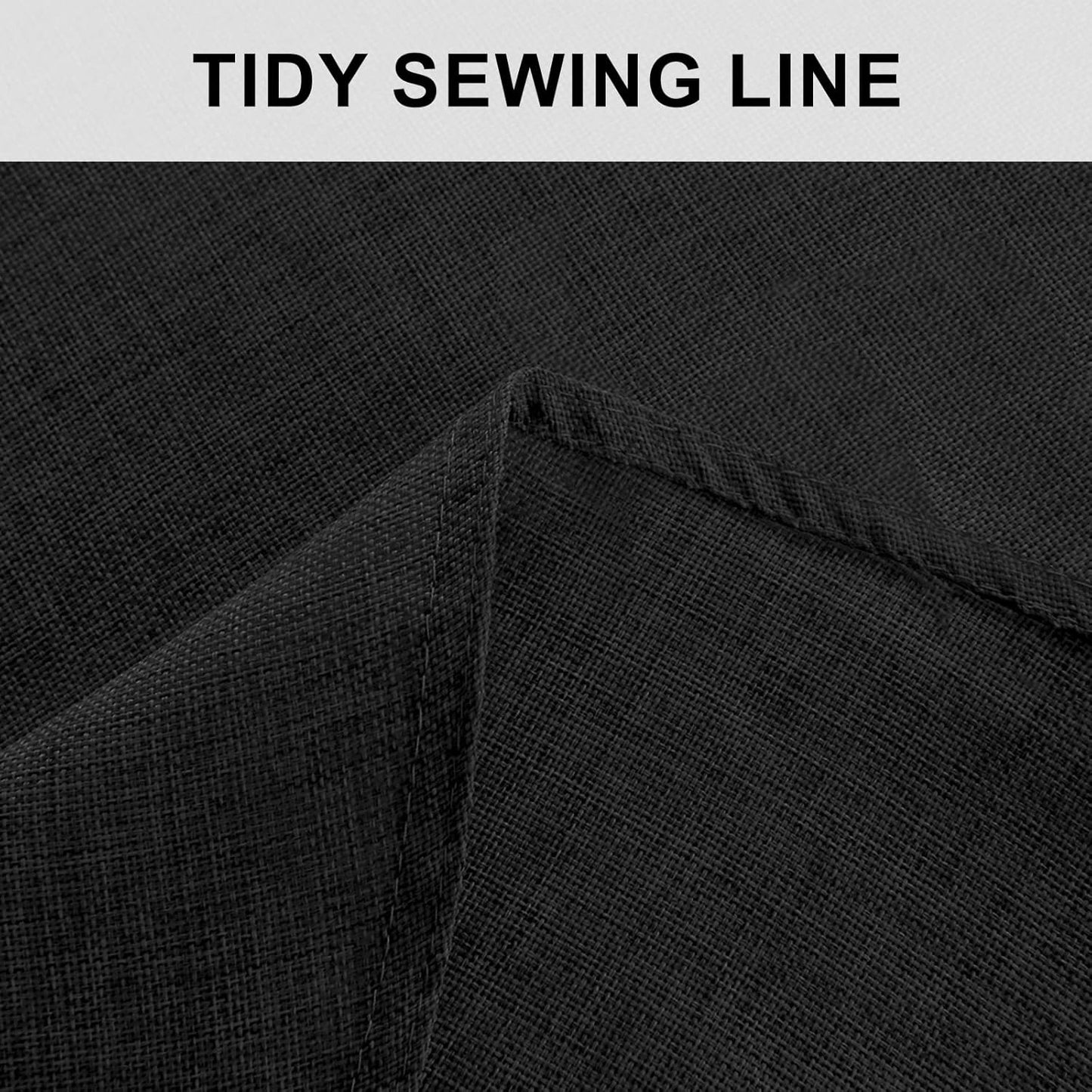 Hiasan Black Round Tablecloth 108 Inch Linen - Wrinkle and Stain Resistant Washable Polyester Fabric Table Cloth for Dining Room Kitchen Party, Black