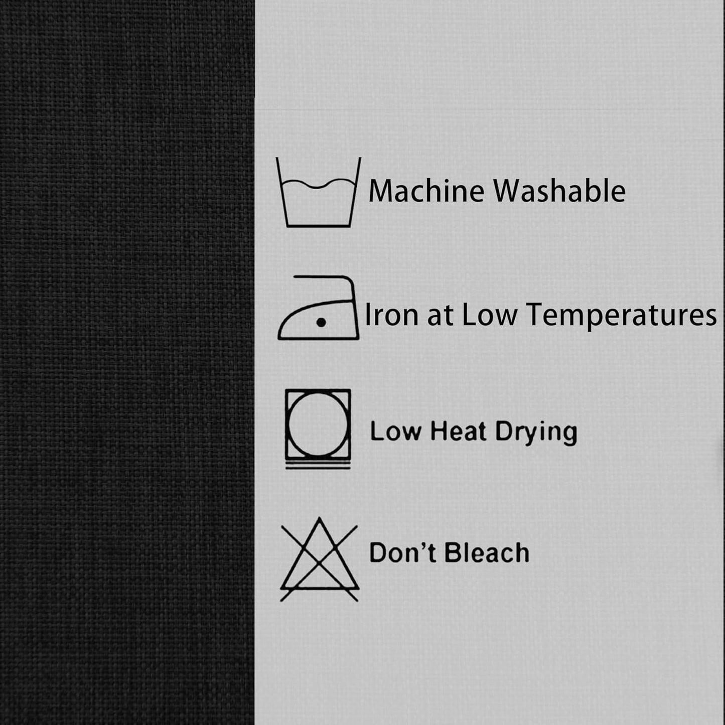 Hiasan 2 Pack Faux Linen Rectangle Tablecloth - Wrinkle and Stain Resistant Washable Table Cloth for Kitchen Dining Room Holiday Table Cover for Party Dinner, Black, 54 x 120 Inch