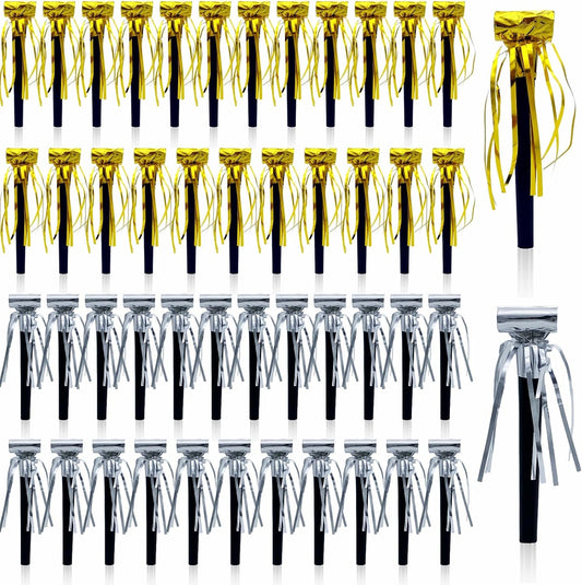 48 Pieces Party Squawkers Christmas Party Blowers Noise Makers for New Year Party Favor Supplies, Silver, Gold