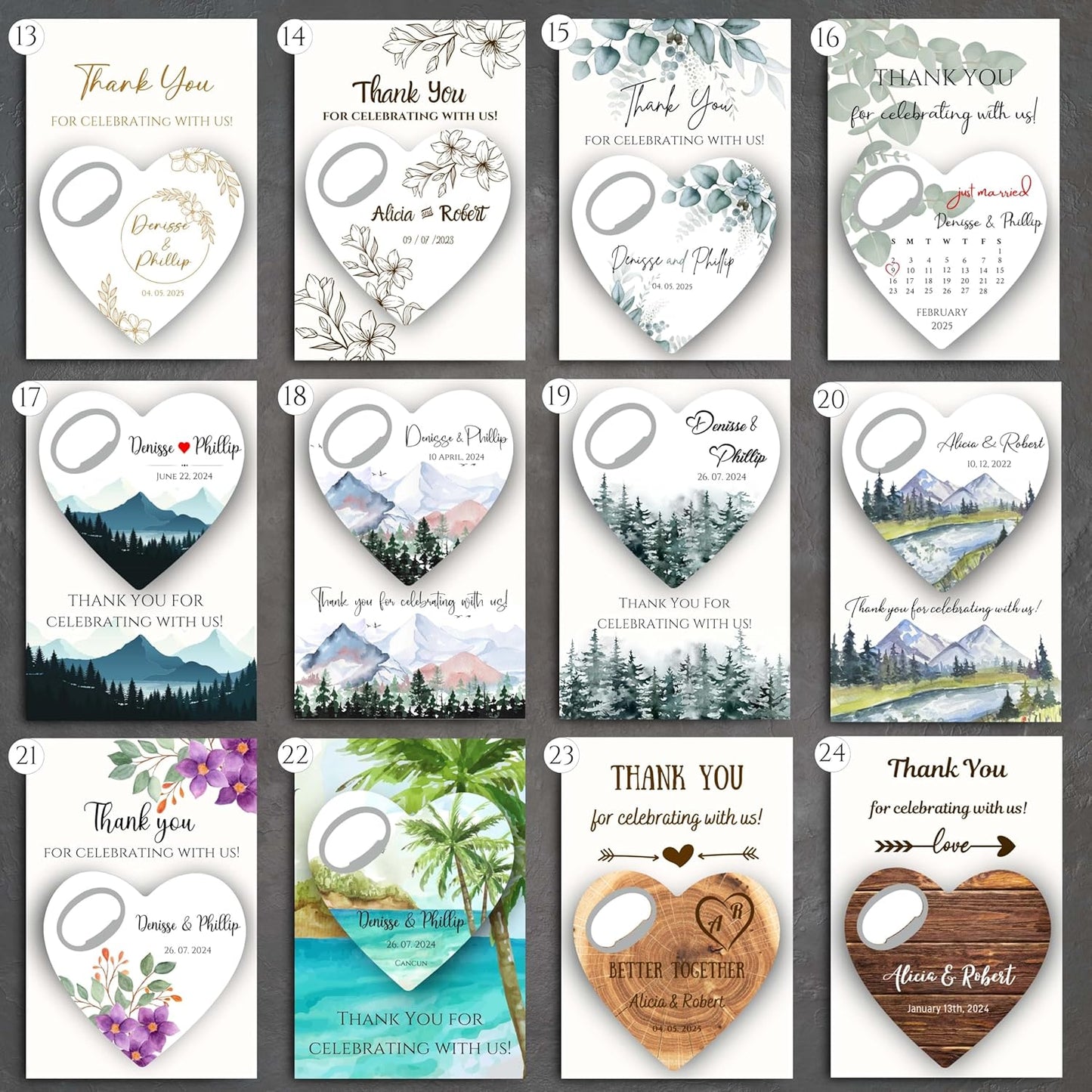 Wedding Bottle Opener Favors for Guests in Bulk, Hearts Shape Bottle Opener, Personalized Party Favors in Bulk, Wedding Favor Guests. 20 to 300 pcs. Custom Fridge Bottle Opener