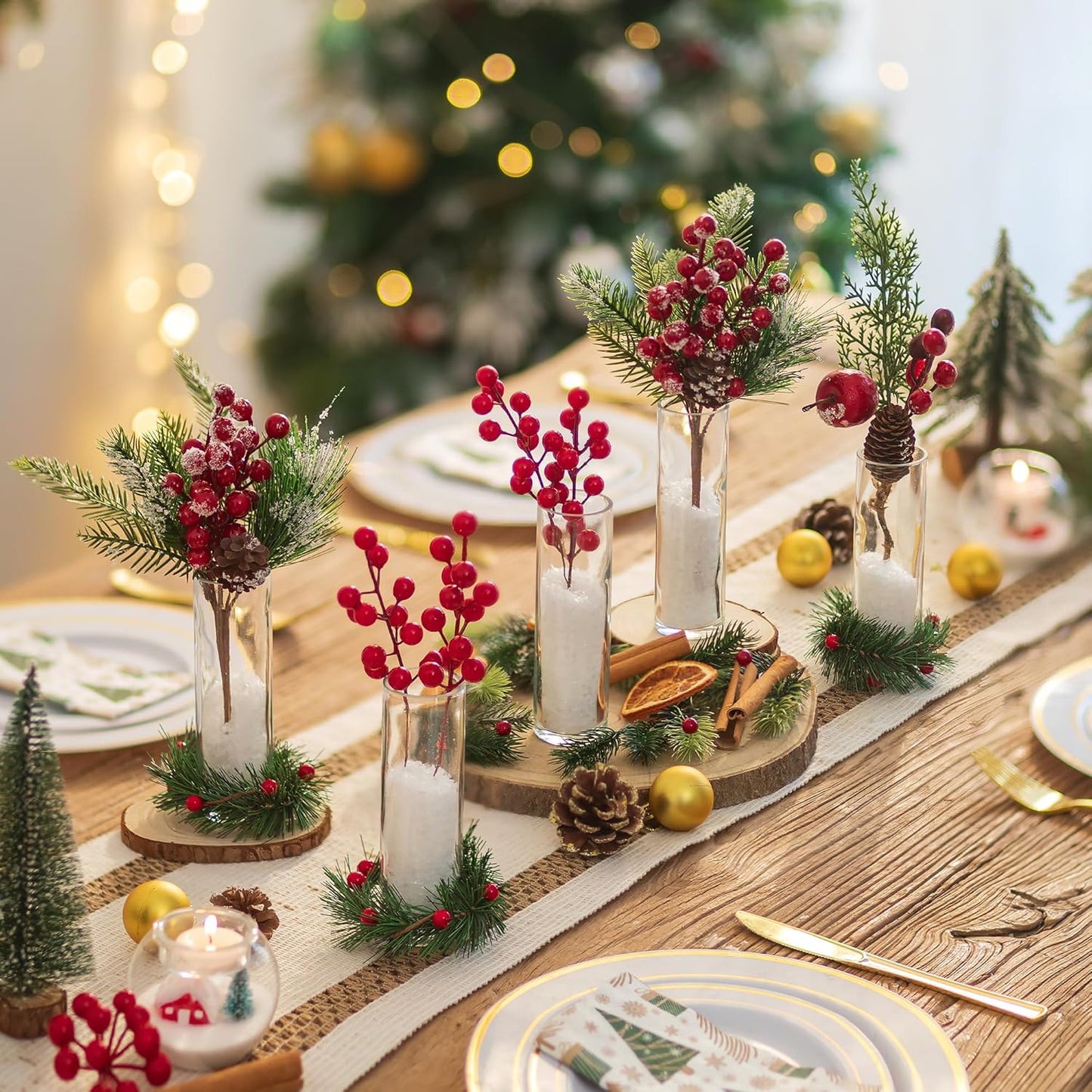 Hewory Cylinder Glass Bud Vases: Set of 24 Small Clear Skinny Single Flower Vase for Centerpieces - Minimalist Bulk Vases for Wedding Birthday Bridal Shower Party Events Table Decor, 5.91"(H)×1.8"(D)