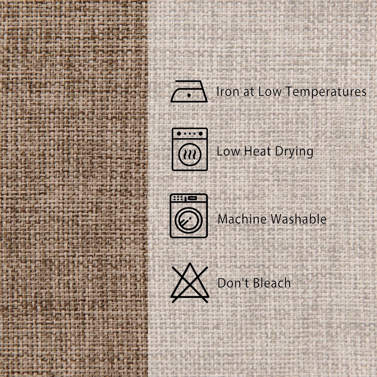 Hiasan 2 Pack Faux Linen Rectangle Tablecloth - Wrinkle and Stain Resistant Washable Table Cloth for Kitchen Dining Room Holiday Table Cover for Party Dinner, Khaki, 60 x 84 Inch